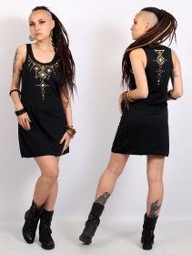\ Kyaani\  sleeveless dress, Black and gold