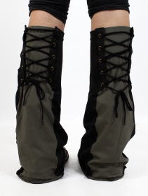 Lace-up corset legwarmers ~ Black with several colours available for lacing\'s lining