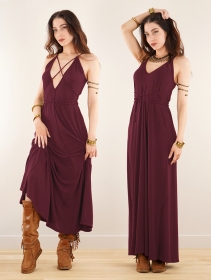 \ Lazli\  loose and reversible strappy long dress, Wine