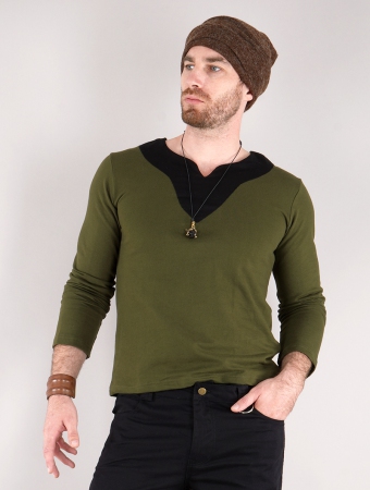 \ Legolas\  long sleeve t-shirt with mao collar, Olive green