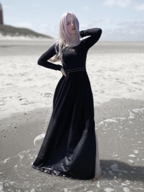 \ Lotus Artanis\  long sleeve long dress dress, Black