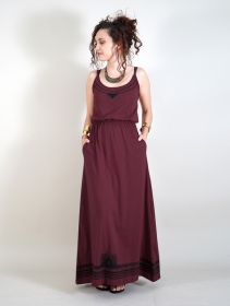 \ Lotus Oromë\  printed strappy long dress, Dark red