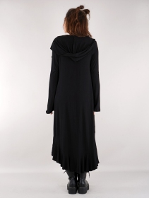 \ Lupus\  hooded long cardigan, Black