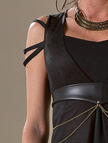 \ Marrakech\  short front and long back sleeveless dress, Black