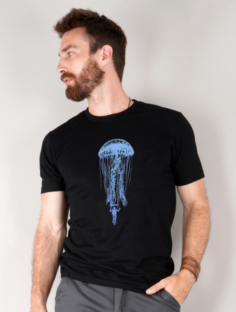 \ Medusa parachute\  printed short sleeve t-shirt, Black