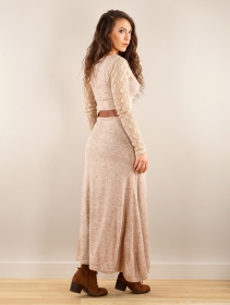 \ Melisandre\  crochet long sleeve long sweater dress, Beige