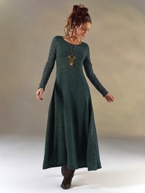 \ Melisandre\  crochet long sleeve long sweater dress, Teal blue
