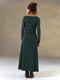 \ Melisandre\  crochet long sleeve long sweater dress, Teal blue