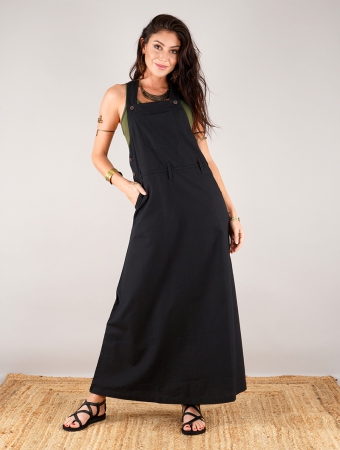 \ Milhana\  dungaree long dress, Black