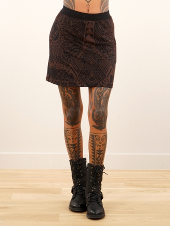 \ Minthara Africa\  printed mini skirt, Black