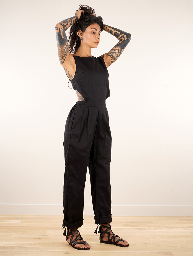 Buy Women Basics Black Strappy Jumpsuit - Trends Online India - FabAlley