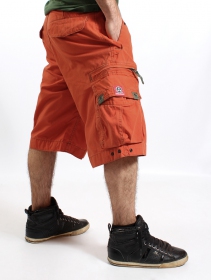 Cargo Shorts MOLECULE® Three Quarters 45056 Canvas Cap Pocket Zipper Loose  Fit Brown