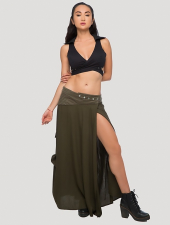 \ Nana\  long wrap skirt, Army green