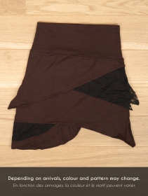 \ Nangaï\  skirt, Auburn brown black lace