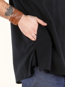 \ Nasaah\  hooded long sleeve woven shirt, Black