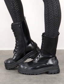 \ Neha\  laced  boots, Black