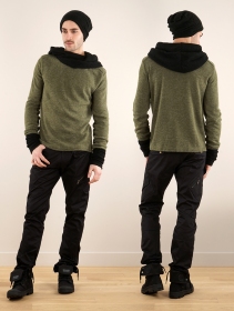 \ Nemöo\  big collar hooded sweater, Army green