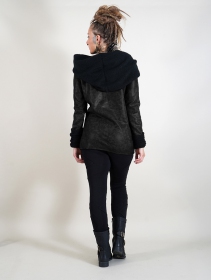 \ Nemöoz\  synthetic leather sweater, Black