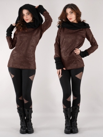 \ Nemöoz\  synthetic leather sweater, Brown
