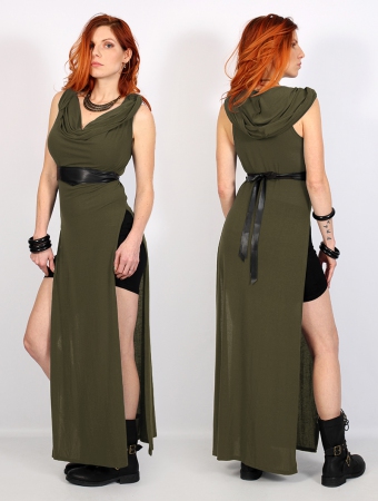 \ Nephilim\  long slit dress, Olive green