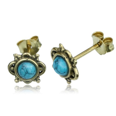 \ Nguna Turquoise\  stud earrings