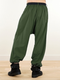 \ Niharika\  Gender neutral sarouel pants, Mottled forest green