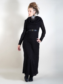 \ Nouchka\  crochet lining long dress, Black