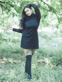 \ Nouchka\  crochet skater dress, Black