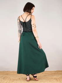 \ Nymph\  long dress with a crochet chest, Black & dark teal