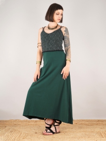 \ Nymph\  long dress with a crochet chest, Black & dark teal