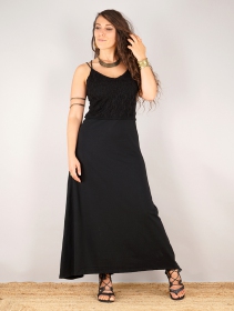 \ Nymph\  long dress with a crochet chest, Black