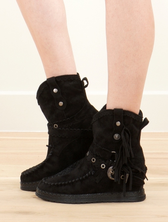 \ Oana\  fringe ankle boots, Black