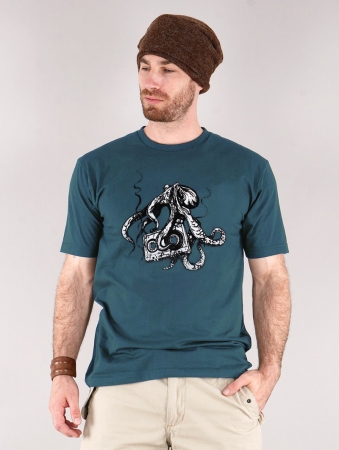 \ Octopus k7\  printed short sleeve t-shirt, Dark blue