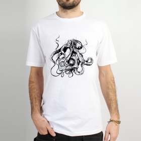 \ Octopus k7\  printed short sleeve t-shirt, White