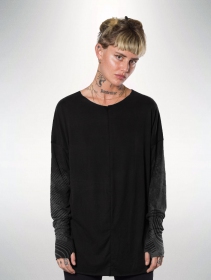\"Okinami\" gender neutral long sleeved shirt, Black
