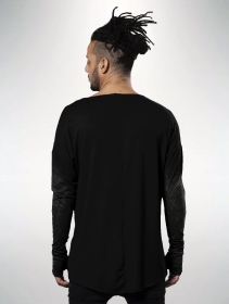 \"Okinami\" Gender neutral long sleeved shirt, Black