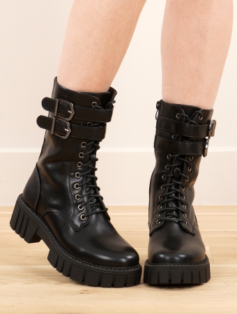 \ Oni\  platform lace-up ankle boots, Black