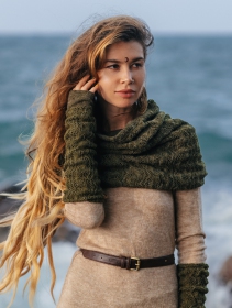 \ Oöna\  crochet snood scarf, Army green