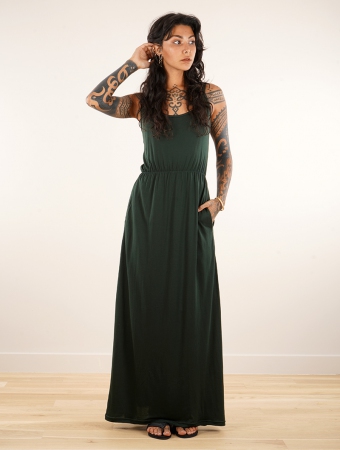 \ Orom\  strappy long dress, Forest green