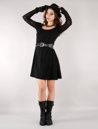 \ Orosh\  crochet sleeve sweater dress, Black