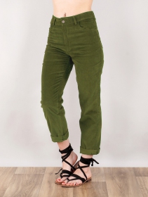 \"Ottarah\" velvet pants, Olive green