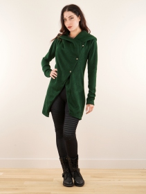 \ Panimya\  large collar crossed front jacket, Forest green