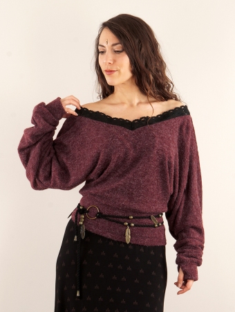 \ Physlis\  2in1 roll-up sweater, Wine