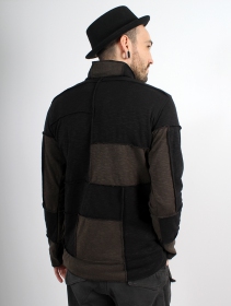 Psylo \ patchwork jumper\  sweater, Charcoal and Black