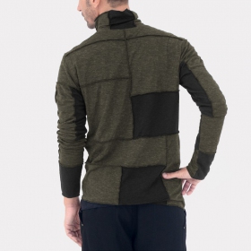 Psylo \ patchwork jumper\  sweater, Khaki and Black