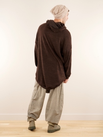 \ Rashmi\  oversized long hooded jumper, Brown