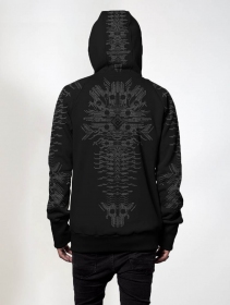 \"Razer\" zipped hoodie, Black