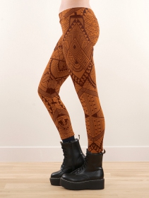 \ Rinji Africa\  printed long leggings, Rusty