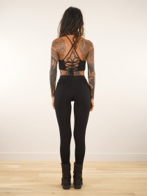 \ Rinji Sacred Egyptian Beetle\  printed long leggings, Black