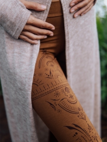 \ Rinji Zohraa\  printed long leggings, Camel brown